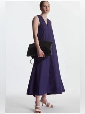 cos purple sweater dress SHAWL-COLLAR WOOL WRAP DRESS - PURPLE